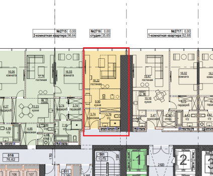 Продажа апартаментов в One Tower 35,65 м² - фото 4