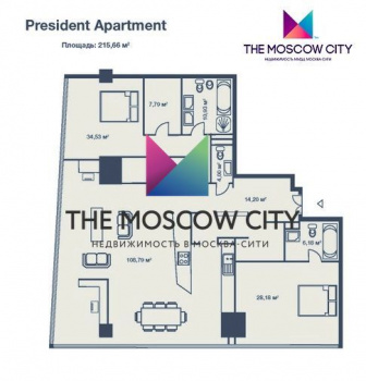 Аренда апартаментов в Город Столиц - Башня Москва 180,8  м² - фото 6